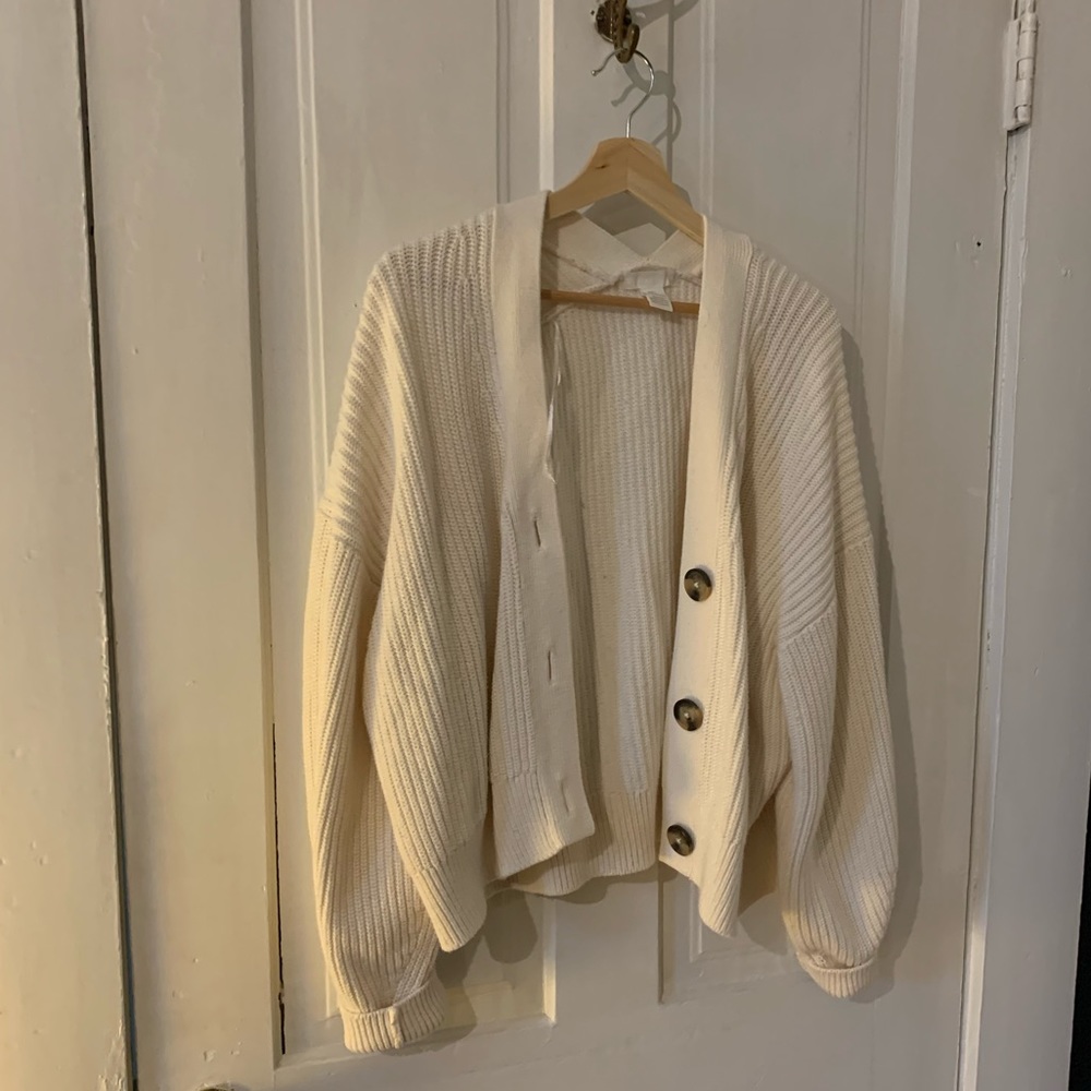 Chunky Knit Cream Cardigan
